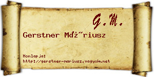 Gerstner Máriusz névjegykártya